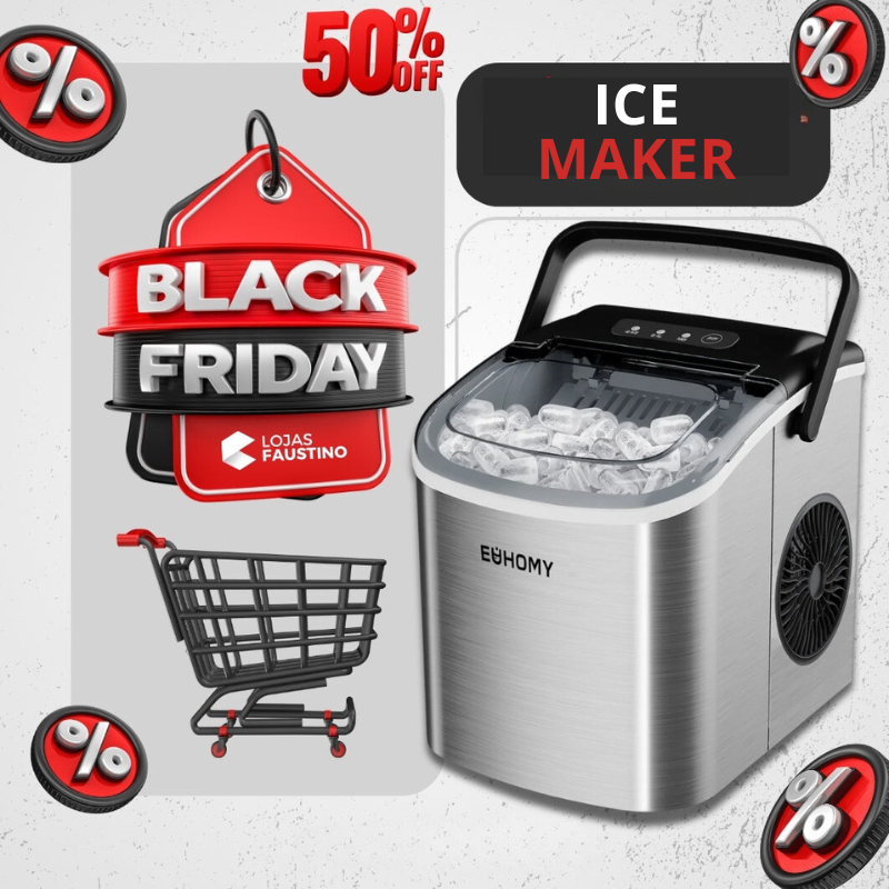 12kg Portable Ice Maker - Compact, Quiet and Powerful - 1 Year Warranty